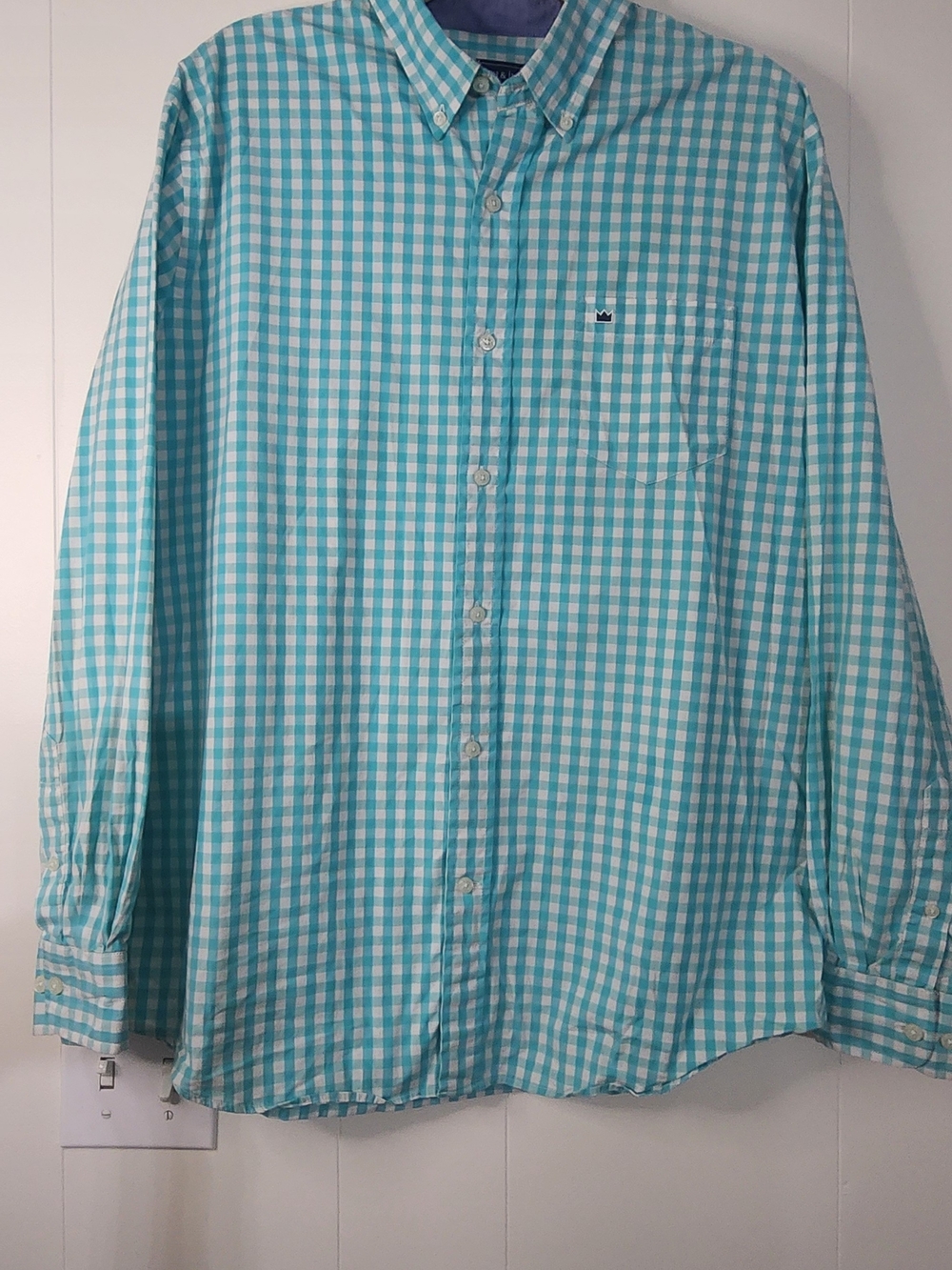 crown & ivy Turquoise Gingham Button-Down Shirt